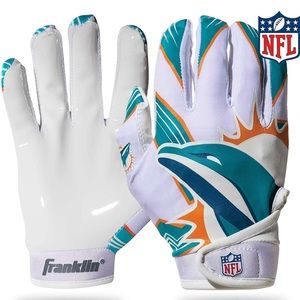 Franklin Youth Football Gloves - Miami Dolphins